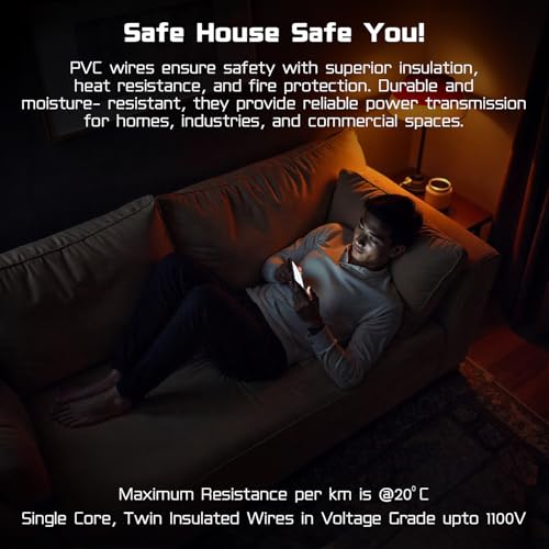 FAB P.V.C. INSULATED WIRES & CABLES | 2.5mm | 90m | FR PVC Insulated CCA Copper Wire | Single Core Multi-Strand House Wiring Cable | Gauge (10 No.) | Black - Image 6