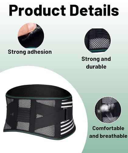 Back Pain Relief Belt for Women & Men, Adjustable Back Support Belt with Breathable Fabric, Posture Corrector for Herniated Disc & Sciatica, Lightweight Waist Belt for Daily Use - Image 3