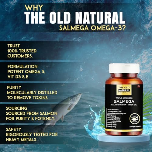 Salmega Triple Strength Salmon Omega-3 Fish Oil 1800Mg, 60 Softgels I High Potency 600Mg Epa & 400Mg Dha With Vitamin E I Ultra Refined, Anti Reflux Formula, Burp Free (Pack of 2 - 30 Softgels Each) - Image 5