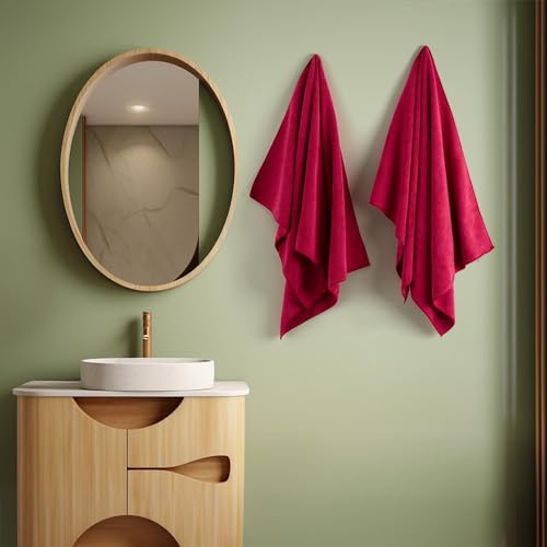 Wakefit Microfiber Towel | 350 GSM | Bath Towel, Microfiber Towels for Bath, Towel for Women, Towels for Bath Men, Gym Towel for Men Workout, Hand Towels 60x120 cm (Raspberry, Set of 2) - Image 2
