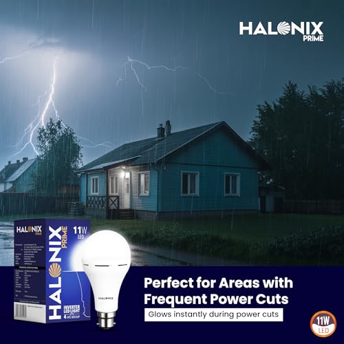 Halonix 11W Rechargeable Emergency Light B22D Inverter LED Bulb for Power Cuts, Backup Upto 4Hrs, Cool Day Light, Pack Of 1 - Image 6