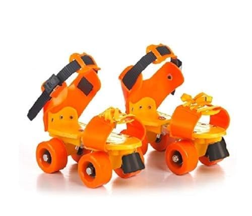 Supreme Latest Designed Roller Skates With Front Break For Kids Age Group 4-12 Years Adjustable Inline Skating Shoe (Orange Or Green Color)