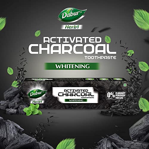 DABUR Herb'L Activated Charcoal Toothpaste-120G|Black Gel Toothpaste|Whitening Toothpaste|Fluoride Free|Fights Plaque&Extrinsic Stains|With Power Of Charcoal&Mint|Cool&Refreshing Mouth Experience - Image 3