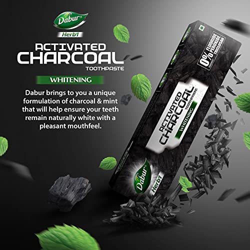 DABUR Herb'L Activated Charcoal Toothpaste-120G|Black Gel Toothpaste|Whitening Toothpaste|Fluoride Free|Fights Plaque&Extrinsic Stains|With Power Of Charcoal&Mint|Cool&Refreshing Mouth Experience - Image 6
