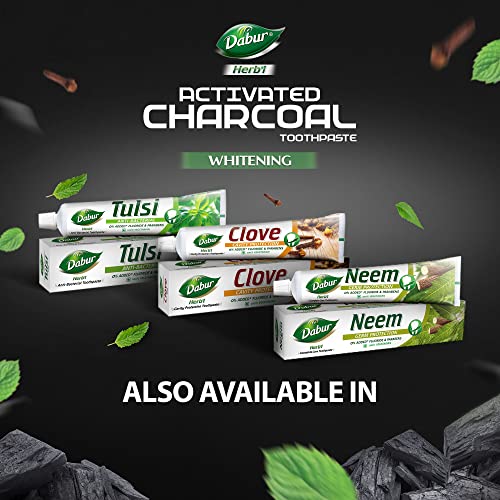 DABUR Herb'L Activated Charcoal Toothpaste-120G|Black Gel Toothpaste|Whitening Toothpaste|Fluoride Free|Fights Plaque&Extrinsic Stains|With Power Of Charcoal&Mint|Cool&Refreshing Mouth Experience - Image 7