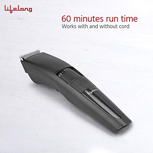 Lifelong Beard Trimmer for Men | Quick Charge (2 Hours) | Runtime: 60 Mins | 20 Length Settings | Cordless | USB Charging | 1 Year Warranty (LLPCM07) - Black - Image 5