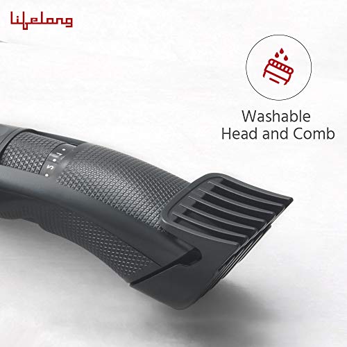 Lifelong Beard Trimmer for Men | Quick Charge (2 Hours) | Runtime: 60 Mins | 20 Length Settings | Cordless | USB Charging | 1 Year Warranty (LLPCM07) - Black - Image 7