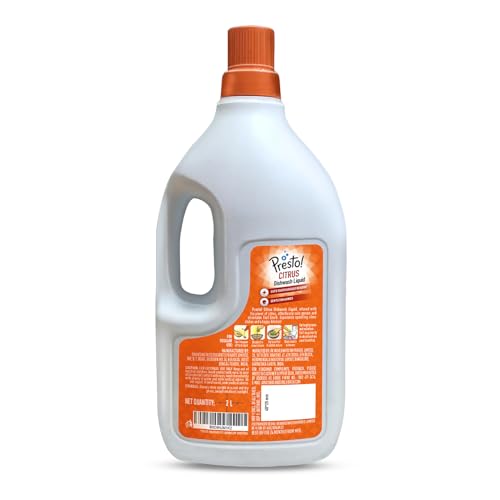 Amazon Brand - Presto! Citrus Dishwash Gel | 2 Litre | Cuts Tough Grease | Safe On Hands - Image 6