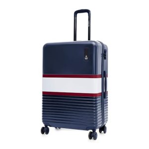 Nasher Miles Mexico Hard-Sided Polycarbonate Check-in Luggage 28 inch | 75cm | 8 Wheels Large Trolley Bag for Travel | Suitcase (Navy Blue White)