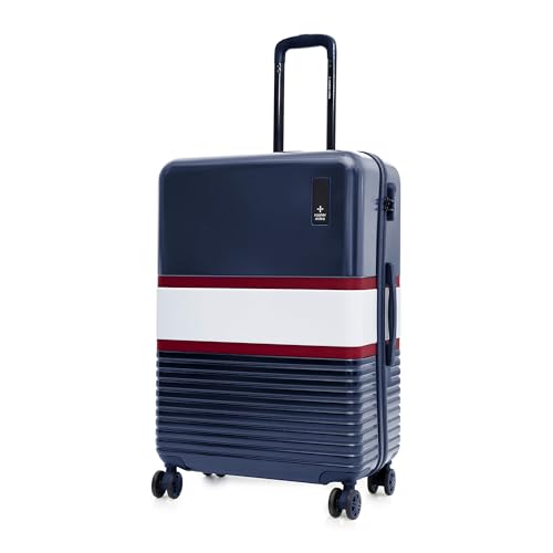 Nasher Miles Mexico Hard-Sided Polycarbonate Check-in Luggage 28 inch | 75cm | 8 Wheels Large Trolley Bag for Travel | Suitcase (Navy Blue White)