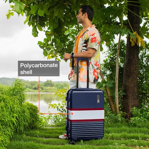 Nasher Miles Mexico Hard-Sided Polycarbonate Check-in Luggage 28 inch | 75cm | 8 Wheels Large Trolley Bag for Travel | Suitcase (Navy Blue White) - Image 3