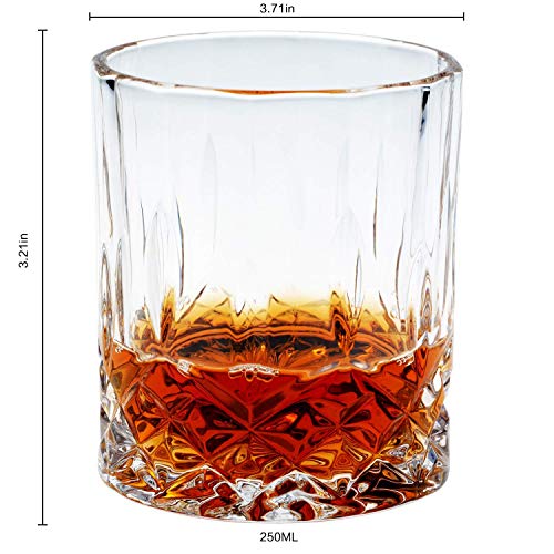 Premium Crystal Old Fashioned Whiskey Glasses, 300 ml, Set of 2, Transparent Tumblers, Perfect for Scotch, Bourbon, Wine, Cocktails, Gift for Whisky Lovers (2, Dukati 300ml) - Image 3