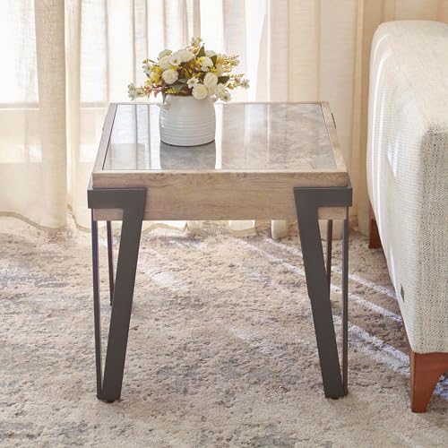 Home Centre Helios Julian Sintered Stone End Table - Grey - Image 3
