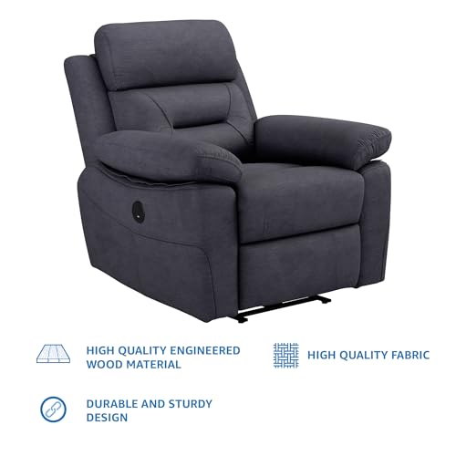 Amazon Brand - Solimo Garcin Motorized 1 Seater Fabric Recliner (Grey) - Image 4