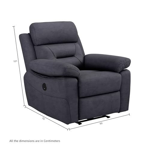 Amazon Brand - Solimo Garcin Motorized 1 Seater Fabric Recliner (Grey) - Image 5