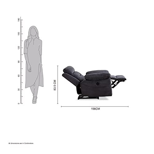 Amazon Brand - Solimo Garcin Motorized 1 Seater Fabric Recliner (Grey) - Image 6