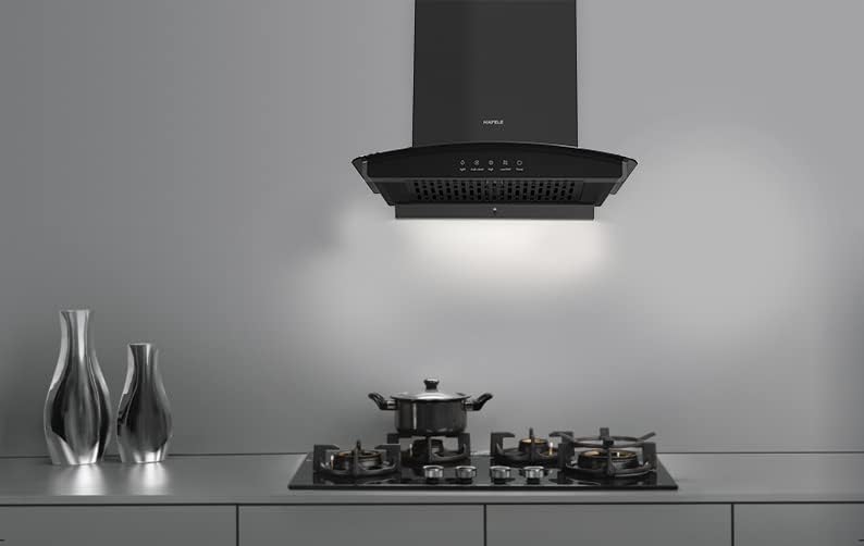 Hafele Curve Bolt 60 Auto Clean Wall Mounted Chimney (Black 1400 CMH) - Image 2