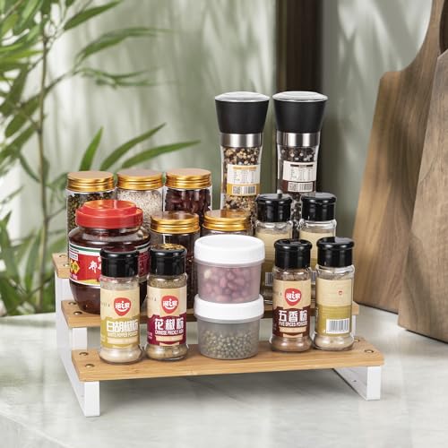 Lonian 3 Tier Spice Rack Organizer, Countertop Step Shelf Spice Storage Holder for Kitchen Cabinet Cupboard Pantry, Metal, Black - Image 4