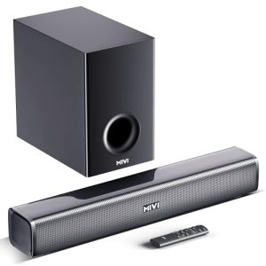 Mivi Fort H120 Soundbar - 120W Home Theatre Sound Bar, 2.1 Channel, 2 in-Built Speakers and 1 External Subwoofer, Multiple EQ & Input Modes, Made in India Sound bar for TV