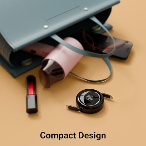 Zebronics Type C - Type C Retractable Cable, 60 Watts, Upto 480Mbps Data Sync, Fast Charging, 1 M, Compatible with iPhone 15 & 16 Series, iPad, MacBook, Samsung, Android (Wattz 60RCC1, Black) - Image 6