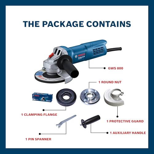 BOSCH Professional GWS 800 Angle Grinder | 800W Power | No-load Speed of 11000 RPM | Versatile Cutting and Grinding Tool | M10 Grinding Spindle Thread | 100 mm Disc | 1 Year Warranty - Image 3