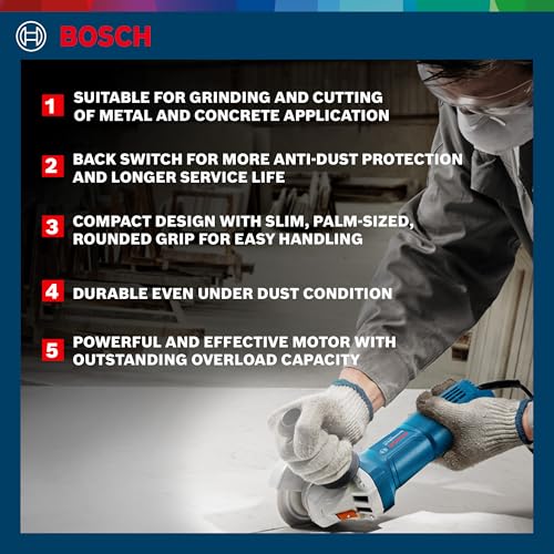 BOSCH Professional GWS 800 Angle Grinder | 800W Power | No-load Speed of 11000 RPM | Versatile Cutting and Grinding Tool | M10 Grinding Spindle Thread | 100 mm Disc | 1 Year Warranty - Image 4