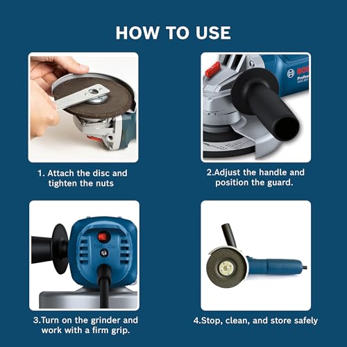 BOSCH Professional GWS 800 Angle Grinder | 800W Power | No-load Speed of 11000 RPM | Versatile Cutting and Grinding Tool | M10 Grinding Spindle Thread | 100 mm Disc | 1 Year Warranty - Image 6