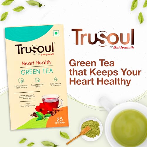 TruSoul By Baidyanath Natural Herbal Heart and Health Green Tea, Beneficial Properties of Hibiscus and Clove, Supports a Healthy Heart with Advantages of an Herbal Kadha (25 tea bags) - Image 4