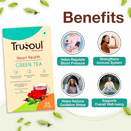 TruSoul By Baidyanath Natural Herbal Heart and Health Green Tea, Beneficial Properties of Hibiscus and Clove, Supports a Healthy Heart with Advantages of an Herbal Kadha (25 tea bags) - Image 5