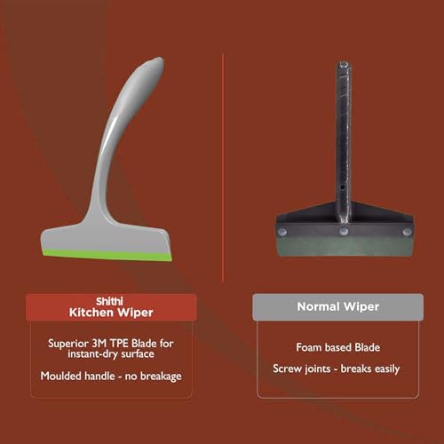 Premium Kitchen Platform Wiper for Slab, Sink & Tiles | Multi-Surface Water Wiper for Bathroom Glass, Mirrors, Windows & Countertops | Ergonomic Handle Cleaning Wiper with TPE Blade for Home Use - Image 4