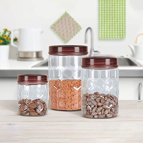 Milton Hexa Airtight Containers for Kitchen Storage Food Grade Plastic, Stackable & Transparent Organizer Jars, Masala Dabba, Set Of 18 (6 x 270ml, 6 x 665ml, 6 x 1.24L) Tea, Coffee, Sugar, Dry Fruits - Image 4