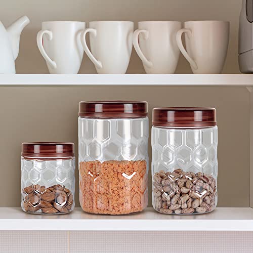 Milton Hexa Airtight Containers for Kitchen Storage Food Grade Plastic, Stackable & Transparent Organizer Jars, Masala Dabba, Set Of 18 (6 x 270ml, 6 x 665ml, 6 x 1.24L) Tea, Coffee, Sugar, Dry Fruits - Image 5