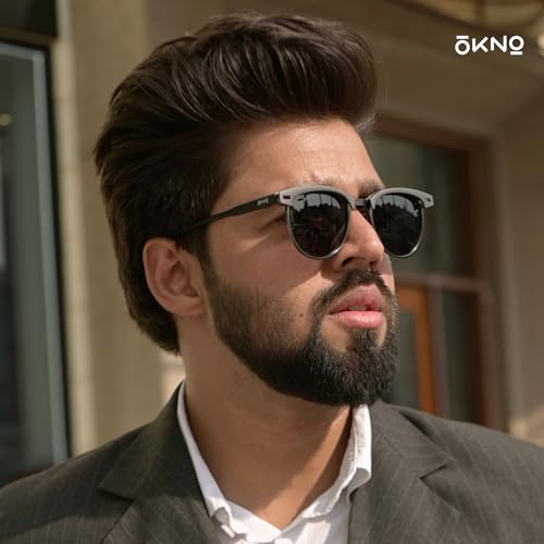Eyewearlabs OKNO | Polarized Full Rim Alloy-Metal Branded Stylish Sunglasses For Men & Women | 100% UV Protection Shades | Cricket Sports Cycling Driving | Black Lens - Image 4