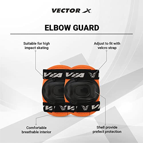 Viva Protective Set Protective Set (Knee/Elbow/Wrist Guard) Multi Purpose Safety Kit for Skateboarding, Roller Skating, Inline Skating, Cycling and Other Sports (Junior, Orange) - Image 3