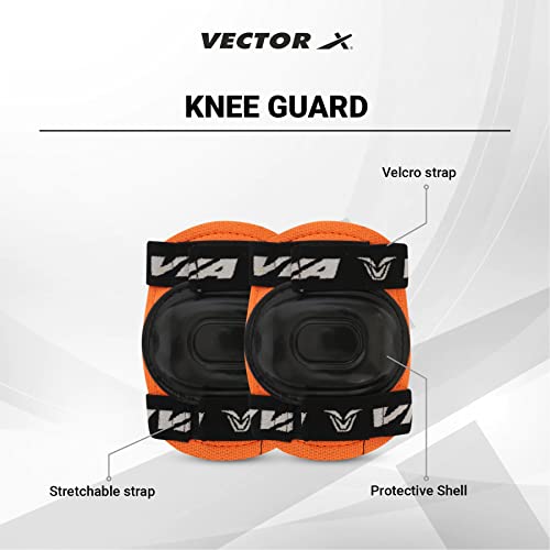 Viva Protective Set Protective Set (Knee/Elbow/Wrist Guard) Multi Purpose Safety Kit for Skateboarding, Roller Skating, Inline Skating, Cycling and Other Sports (Junior, Orange) - Image 5