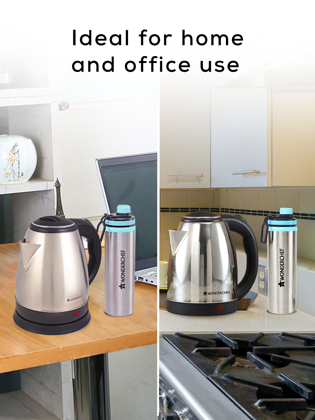 Wonderchef Electric Kettle With Stainless Steel Water Bottle - 1.8 L - Image 2