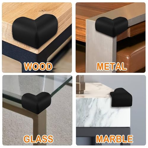 SYGA Pack of 12 Black Corner Edge Guard Protectors Suitable for Table and Desk for Baby Child Infant Kids Safety - Image 5