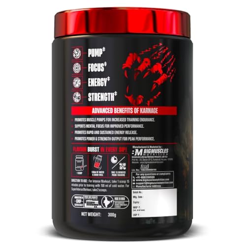 Bigmuscles Nutrition Karnage Pre workout (60 Servings, Sex On the Beach) | Pre-workout Supplement Supports to Improve Focus, Strength, Energy and Pump, Banned Substance Tested, Dope Free, 300g - Image 6