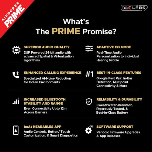 Boat Airdopes 300, Cinematic Spatial Audio, 50HRS Battery, 4Mic AI ENx, Fast Charge, App Support, Low Latency, IPX4, v5.3 Bluetooth Earbuds, TWS Ear Buds Wireless Earphones with mic (Gunmetal Black) - Image 3