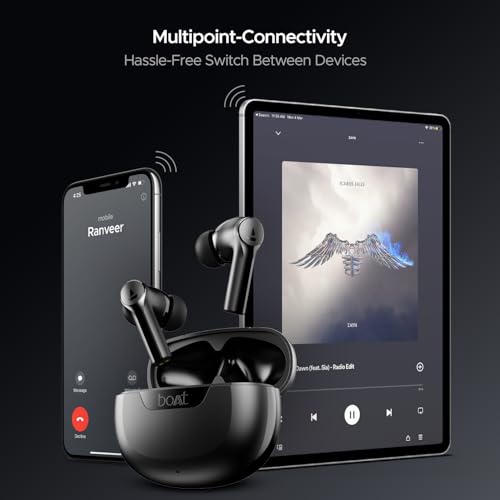 Boat Airdopes 300, Cinematic Spatial Audio, 50HRS Battery, 4Mic AI ENx, Fast Charge, App Support, Low Latency, IPX4, v5.3 Bluetooth Earbuds, TWS Ear Buds Wireless Earphones with mic (Gunmetal Black) - Image 6