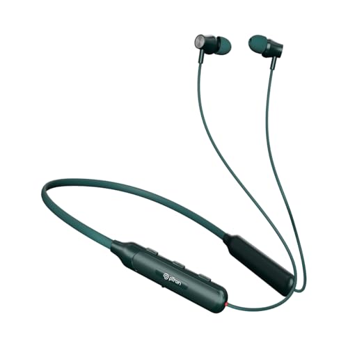 pTron Tangent Evolve w/ 50Hrs Playtime, HD Mic, Pristine Sound, 14mm Drivers, Bluetooth V5.3 w/Dual-Device Pairing Wireless Neckband, Magnetic Buds, Voice Assistant,Type-C Fast Charging & IPX4(Green)