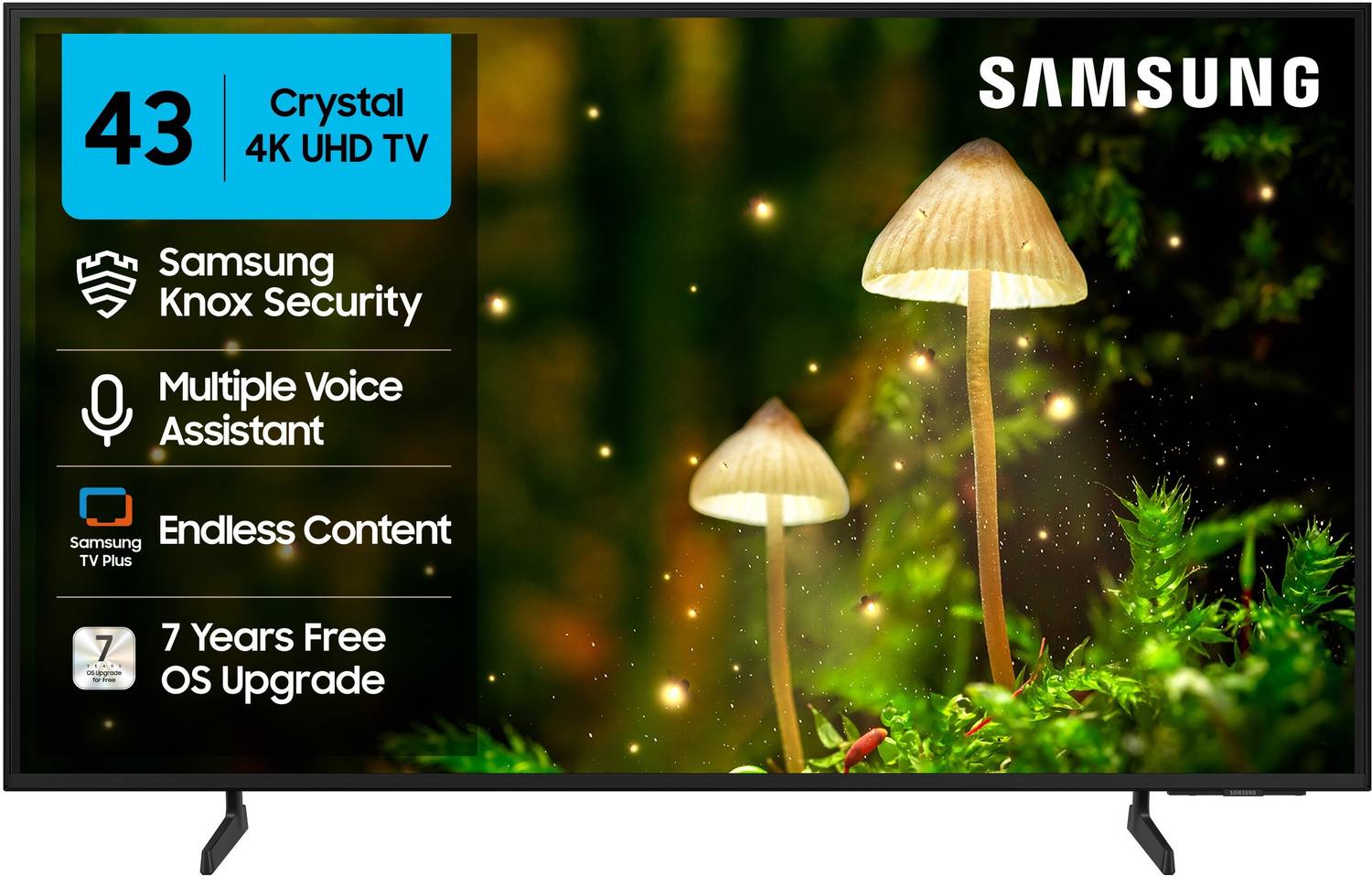 Samsung Samsung 108 cm (43 inch) Ultra HD (4K) LED Smart Tizen TV 2025 Edition with 4K Upscaling | HDR 10+ | Voice Assistance Remote Control | PurColor | Slim Look | Samsung Knox Security | 100+ Free Channels | Universal Gestures