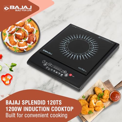 Bajaj Splendid 120TS 1200 Watts Tempered Glass Induction Cooktop With Tact Switch | Stove Comes With 7 Pre-Set Menus | Digital LED Display | 1 Year Warranty 【Black & White】 - Image 3