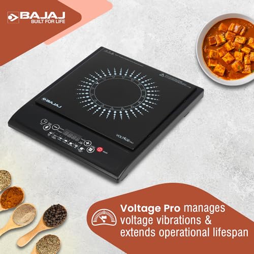Bajaj Splendid 120TS 1200 Watts Tempered Glass Induction Cooktop With Tact Switch | Stove Comes With 7 Pre-Set Menus | Digital LED Display | 1 Year Warranty 【Black & White】 - Image 4