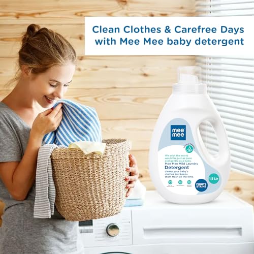 Mee Mee Baby Liquid Detergent 1.5 L | Ph balanced, Free from Harsh Chemicals, Safe for Mother's Hands & Baby's Skin | Anti-Bacterial, Removes Stains & Odor with One Drop, Hypoallergenic - Image 6
