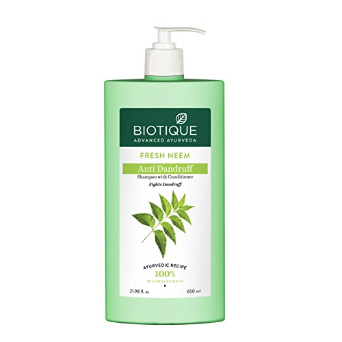Biotique Bio Neem Margosa Anti Dandruff Shampoo & Conditioner, 650ml & Basil & Parsley Revitalizing Body Wash, 200ml - Image 2