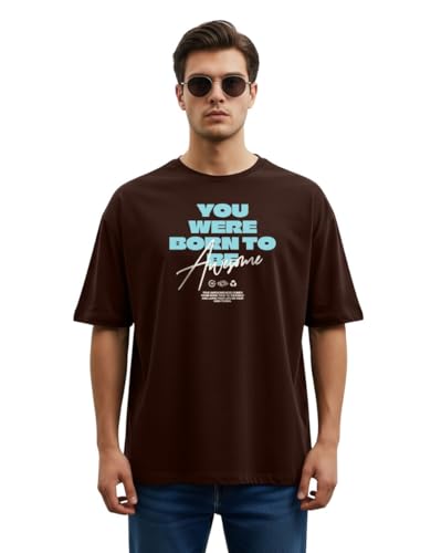 Cotton Blend Oversized Baggy Fit Half Sleeve Printed Round Neck Multicolor Drop Shoulder T-Shirt for Mens & Boys (Pack of 4) - Image 3