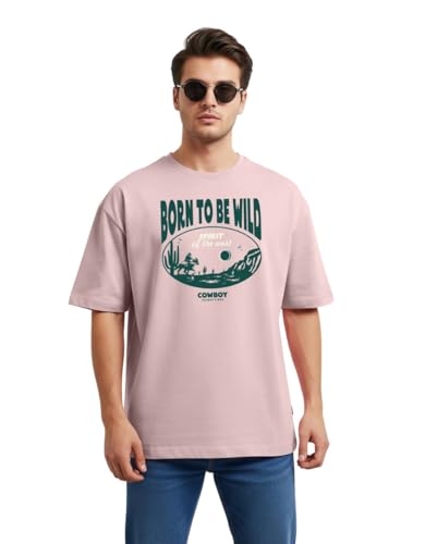 Cotton Blend Oversized Baggy Fit Half Sleeve Printed Round Neck Multicolor Drop Shoulder T-Shirt for Mens & Boys (Pack of 4) - Image 4