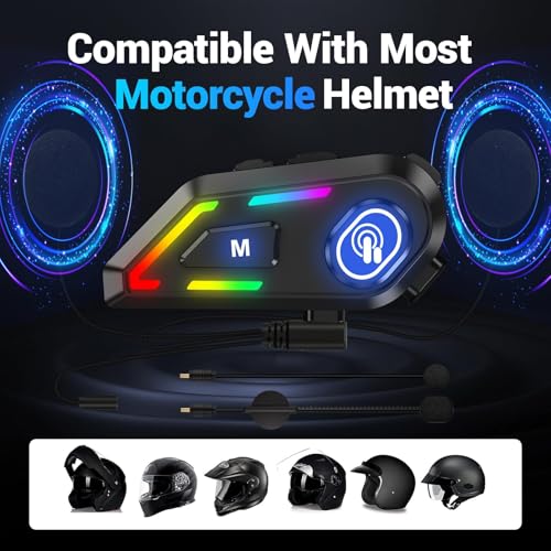 EDYELL Motorcycle Helmet Bluetooth on Ear Headset,Connects to 2 Phones at The Same Time Using Music & GPS,Waterproof & Dustproof,Supports Android & iOS,Compatible with All Helmets (EDYELL-C5001) - Image 4
