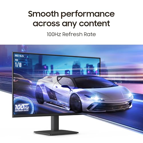 Samsung 24" (60.5 cm) S3 Flat Monitor|Super Slim Borderless Design|IPS Panel|FHD 1920 x 1080|100 Hz|5 ms|Ports-HDMI,VGA|Game Mode|Eye Saver Mode||Wall Mountable|LS24D300GAWXXL|Black - Image 3